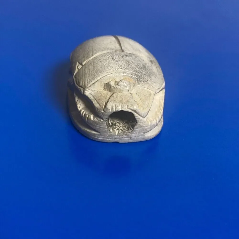 Bone Carved Scarab Bead Egyptian Style Amulet – Hand Carved, Drilled